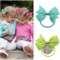 UNIQ Baby Girls Grosgrain Ribbon Hair Bows With Ties Pigtail Hair Bows Elastic Ponytail Holder Hair Accessories